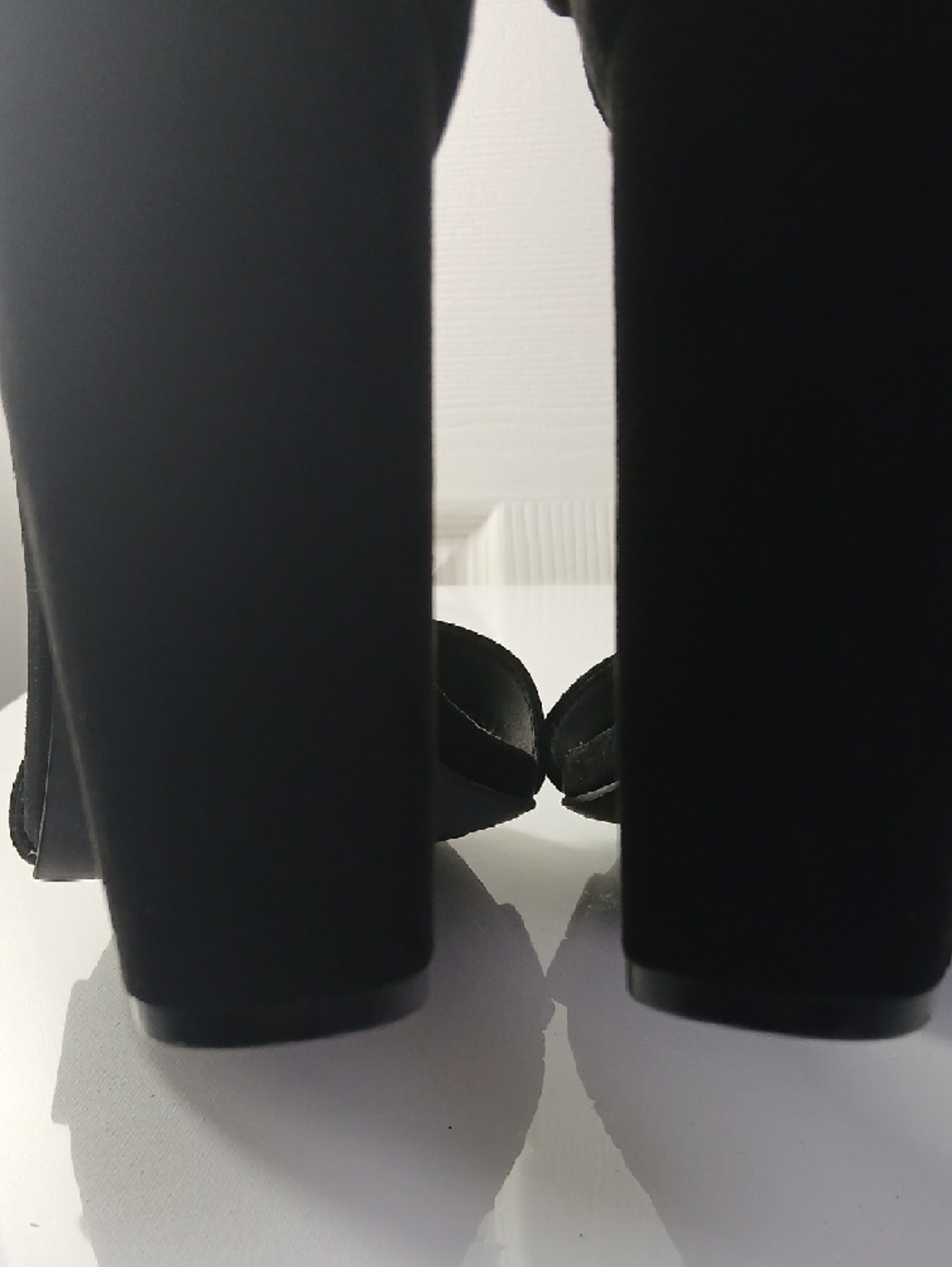Torrid Black Suede Ankle-Strap Open-Toe Block Heels Size 10W - Picture 14 of 16